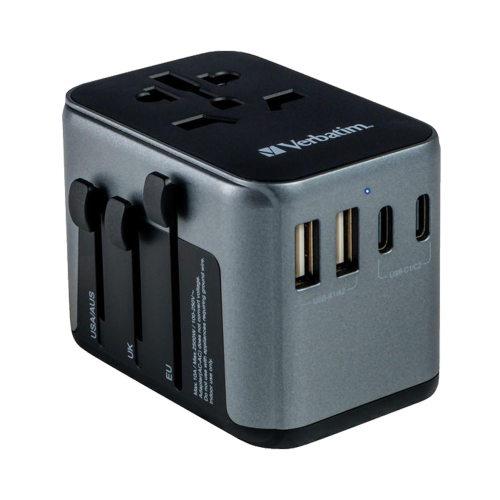 Verbatim UTA-03 - Alimentatore - 30 Watt - PD 3.0, Quick Charge 3.0 - 4 connettori di uscita (USB, 24 pin USB-C)